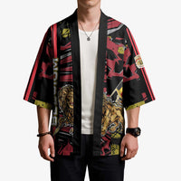 Personalized Belgium Kimono Lion Holding Flag - Wonder Print Shop