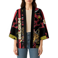 Personalized Belgium Kimono Lion Holding Flag - Wonder Print Shop