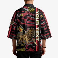 Personalized Belgium Kimono Lion Holding Flag - Wonder Print Shop