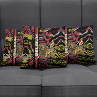 Belgium Pillow Cover Lion Holding Flag - Wonder Print Shop