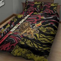Belgium Quilt Bed Set Lion Holding Flag - Wonder Print Shop