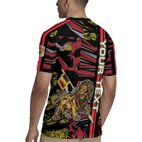 Personalized Belgium Rugby Jersey Lion Holding Flag - Wonder Print Shop