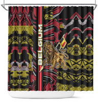 Belgium Shower Curtain Lion Holding Flag - Wonder Print Shop