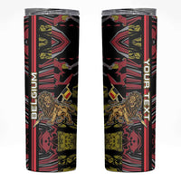 Personalized Belgium Skinny Tumbler Lion Holding Flag - Wonder Print Shop