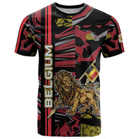 Personalized Belgium T Shirt Lion Holding Flag - Wonder Print Shop