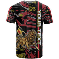 Personalized Belgium T Shirt Lion Holding Flag - Wonder Print Shop