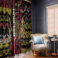 Belgium Window Curtain Lion Holding Flag - Wonder Print Shop