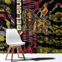 Belgium Window Curtain Lion Holding Flag - Wonder Print Shop
