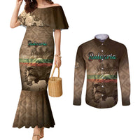 Personalized Bulgaria Couples Matching Mermaid Dress and Long Sleeve Button Shirt Lion King Is Pride - Wonder Print Shop