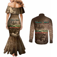 Personalized Bulgaria Couples Matching Mermaid Dress and Long Sleeve Button Shirt Lion King Is Pride - Wonder Print Shop
