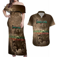 Personalized Bulgaria Couples Matching Off Shoulder Maxi Dress and Hawaiian Shirt Lion King Is Pride - Wonder Print Shop