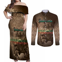 Personalized Bulgaria Couples Matching Off Shoulder Maxi Dress and Long Sleeve Button Shirt Lion King Is Pride - Wonder Print Shop