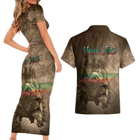 Personalized Bulgaria Couples Matching Short Sleeve Bodycon Dress and Hawaiian Shirt Lion King Is Pride - Wonder Print Shop