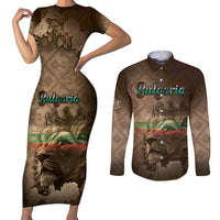 Personalized Bulgaria Couples Matching Short Sleeve Bodycon Dress and Long Sleeve Button Shirt Lion King Is Pride - Wonder Print Shop
