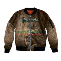 Personalized Bulgaria Sleeve Zip Bomber Jacket Lion King Is Pride - Wonder Print Shop