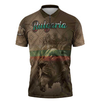 Personalized Bulgaria Zipper Polo Shirt Lion King Is Pride - Wonder Print Shop