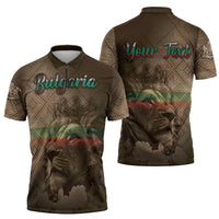 Personalized Bulgaria Zipper Polo Shirt Lion King Is Pride - Wonder Print Shop