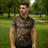 Personalized Bulgaria Zipper Polo Shirt Lion King Is Pride - Wonder Print Shop