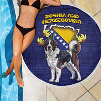 Bosnia And Herzegovina Beach Blanket The Tornjak With Lilium Bosniacum - Wonder Print Shop