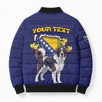 Personalized Bosnia And Herzegovina Bomber Puffer Jacket The Tornjak With Lilium Bosniacum - Wonder Print Shop