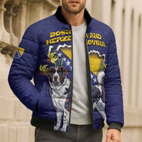 Personalized Bosnia And Herzegovina Bomber Puffer Jacket The Tornjak With Lilium Bosniacum - Wonder Print Shop