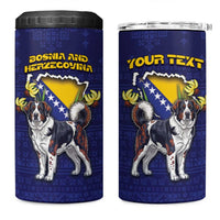 Personalized Bosnia And Herzegovina 4 in 1 Can Cooler Tumbler The Tornjak With Lilium Bosniacum - Wonder Print Shop