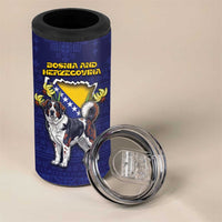 Personalized Bosnia And Herzegovina 4 in 1 Can Cooler Tumbler The Tornjak With Lilium Bosniacum - Wonder Print Shop