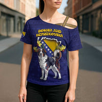 Personalized Bosnia And Herzegovina Cross Shoulder Shirt The Tornjak With Lilium Bosniacum - Wonder Print Shop