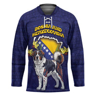 Personalized Bosnia And Herzegovina Hockey Jersey The Tornjak With Lilium Bosniacum - Wonder Print Shop