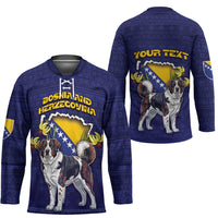 Personalized Bosnia And Herzegovina Hockey Jersey The Tornjak With Lilium Bosniacum - Wonder Print Shop