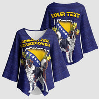 Personalized Bosnia And Herzegovina Kimono Sleeve Blouse The Tornjak With Lilium Bosniacum - Wonder Print Shop