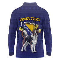 Personalized Bosnia And Herzegovina Long Sleeve Polo Shirt The Tornjak With Lilium Bosniacum - Wonder Print Shop