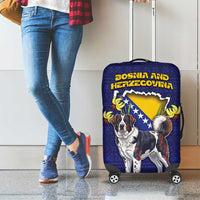 Bosnia And Herzegovina Luggage Cover The Tornjak With Lilium Bosniacum - Wonder Print Shop