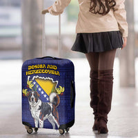 Bosnia And Herzegovina Luggage Cover The Tornjak With Lilium Bosniacum - Wonder Print Shop