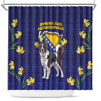 Bosnia And Herzegovina Shower Curtain The Tornjak With Lilium Bosniacum - Wonder Print Shop