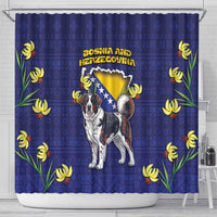 Bosnia And Herzegovina Shower Curtain The Tornjak With Lilium Bosniacum - Wonder Print Shop