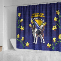 Bosnia And Herzegovina Shower Curtain The Tornjak With Lilium Bosniacum - Wonder Print Shop