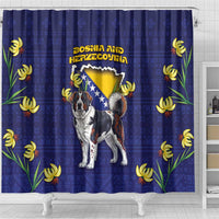 Bosnia And Herzegovina Shower Curtain The Tornjak With Lilium Bosniacum - Wonder Print Shop