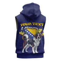 Personalized Bosnia And Herzegovina Sleeveless Hoodie The Tornjak With Lilium Bosniacum - Wonder Print Shop