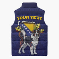 Personalized Bosnia And Herzegovina Sleeveless Puffer Jacket The Tornjak With Lilium Bosniacum - Wonder Print Shop