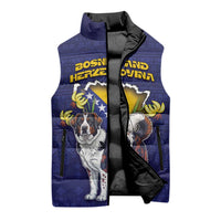 Personalized Bosnia And Herzegovina Sleeveless Puffer Jacket The Tornjak With Lilium Bosniacum - Wonder Print Shop