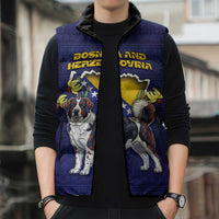 Personalized Bosnia And Herzegovina Sleeveless Puffer Jacket The Tornjak With Lilium Bosniacum - Wonder Print Shop