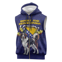 Personalized Bosnia And Herzegovina Sleeveless Zip Hoodie The Tornjak With Lilium Bosniacum - Wonder Print Shop