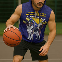 Personalized Bosnia And Herzegovina Sleeveless Zip Hoodie The Tornjak With Lilium Bosniacum - Wonder Print Shop