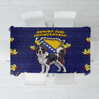 Bosnia And Herzegovina Tablecloth The Tornjak With Lilium Bosniacum - Wonder Print Shop