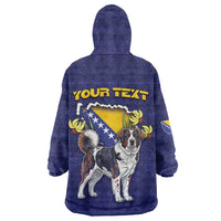 Personalized Bosnia And Herzegovina Wearable Blanket Hoodie The Tornjak With Lilium Bosniacum - Wonder Print Shop