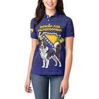 Personalized Bosnia And Herzegovina Women Polo Shirt The Tornjak With Lilium Bosniacum - Wonder Print Shop