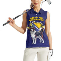 Personalized Bosnia And Herzegovina Women Sleeveless Polo Shirt The Tornjak With Lilium Bosniacum - Wonder Print Shop