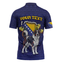 Personalized Bosnia And Herzegovina Zipper Polo Shirt The Tornjak With Lilium Bosniacum - Wonder Print Shop