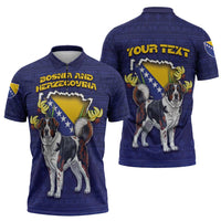 Personalized Bosnia And Herzegovina Zipper Polo Shirt The Tornjak With Lilium Bosniacum - Wonder Print Shop